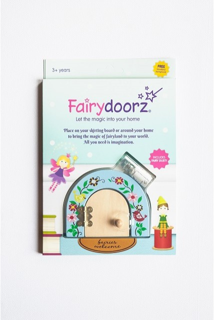 Secret Meadow fairy door & fairy dust gift set in Cornflower Blue